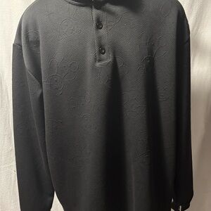 Mens G-Net 1/4 Button Up Sweater - Sizes Vary - Black